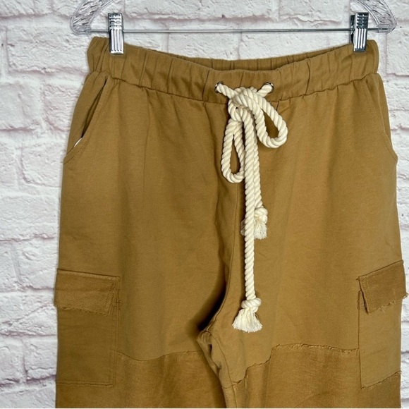 Time After Time Mustard Rope Tie Wide Leg Sweatpants - Picture 6 of 14